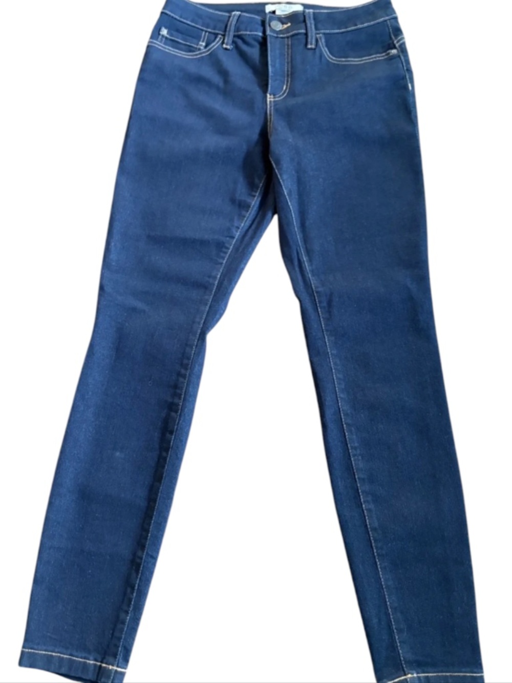 Cleo Petite Olivia Straight Leg Jeans Dark Blue Stretch Size Small (SP)